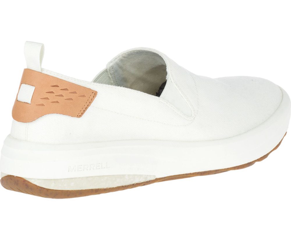 Slip On Homem - Merrell Gridway Moc Lona - Branco - ORK659487